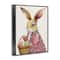 Stupell Industries Easter Bunny with Egg Basket Framed Giclée Wall Art